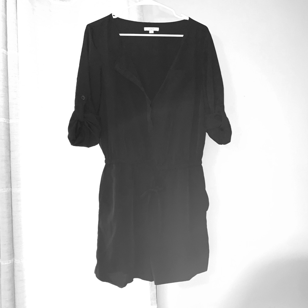Loft Black button romper